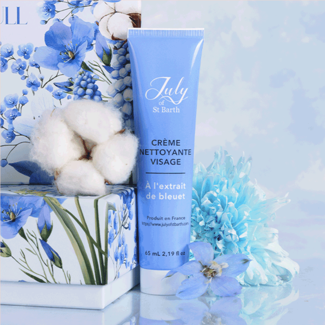 Crème Nettoyante Visage à l’extrait de Bleuet signée JULY OF ST BARTH